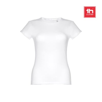 THC SOFIA WH. T-shirt cintada para senhora em algodão. Cor branca