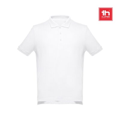 THC ADAM WH. Polo para homem de manga curta em algodão. Cor branca