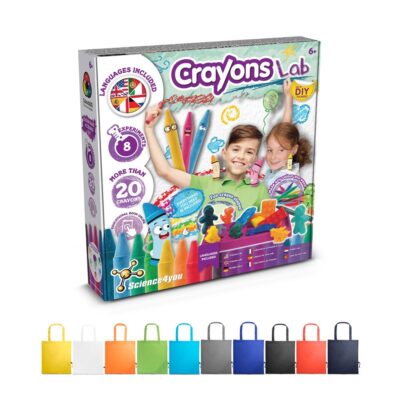 Crayon Factory Kit II. Jogo didático fornecido com saco de oferta dobrável em 190T