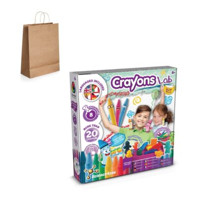 Crayon Factory Kit IV. Jogo didático fornecido com saco de oferta em papel kraft (115 g/m²)