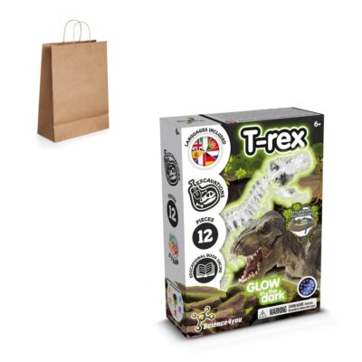 Fossil Excavation Kit III. Jogo didático fornecido com saco de oferta em papel kraft (115 g/m²)