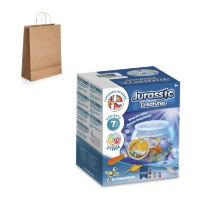 Jurassic Pets Kit II. Jogo didático fornecido com saco de oferta em papel kraft (115 g/m²)