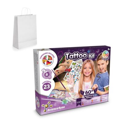 Tattoo Factory Kit II. Jogo didático fornecida com saco de oferta em papel kraft (100 g/m²)