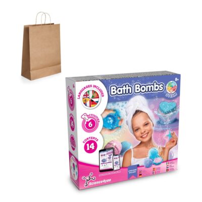 Bath Bombs Kit III. Brinquedo didático fornecido com saco de oferta em papel kraft (115 g/m²)