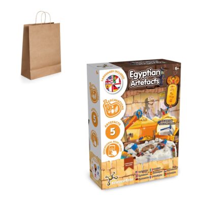 Ancient Egypt Excavation Kit III. Jogo didático fornecido com saco de oferta em papel kraft (115 g/m²)