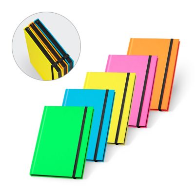 WATTERS. Bloco de notas A5 em PU fluorescente. Folhas pautadas