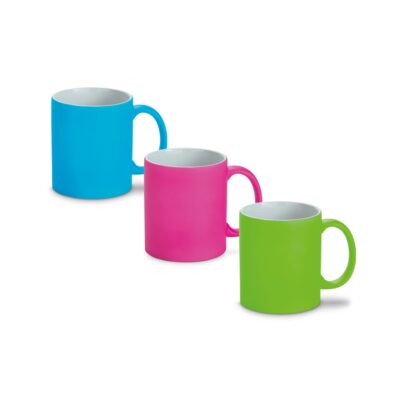 LYNCH. Caneca em cerâmica com acabamento neon 350 mL