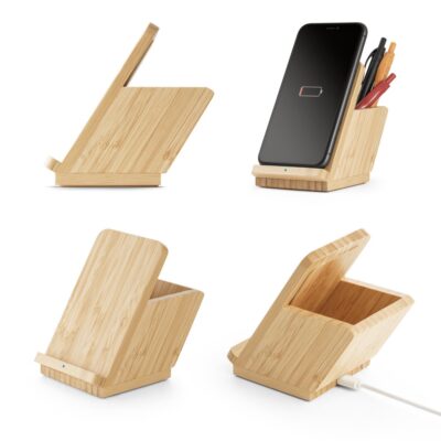 LEAVITT. Carregador wireless em bambu